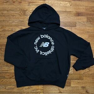 New Balance Men’s Basic Black Hoodie with White Text Logo